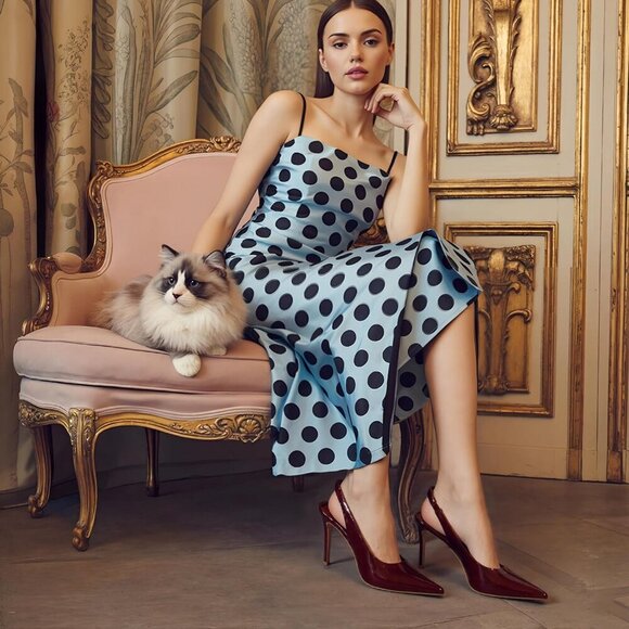 Slingback Heels for Women Pointed Toe Stiletto Heel Pumps Slip on Dress Pumps - Picture 3 of 9